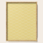 Japanese Waves Pattern Yellow Serving Tray Gallery Image 1