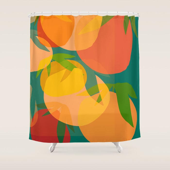Spring Citrus #2 - Modern Art Print Shower Curtain Gallery Image 1