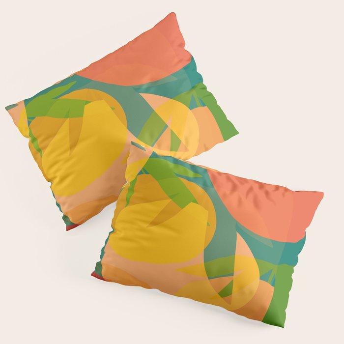 Spring Citrus #2 - Modern Art Print Pillow Sham Gallery Image 1