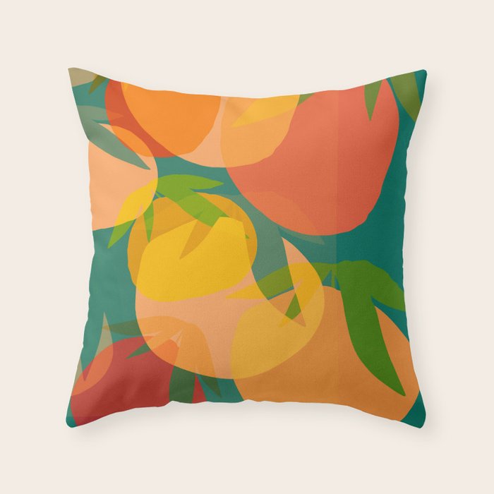 Spring Citrus #2 - Modern Art Print Throw Pillow Gallery Image 1