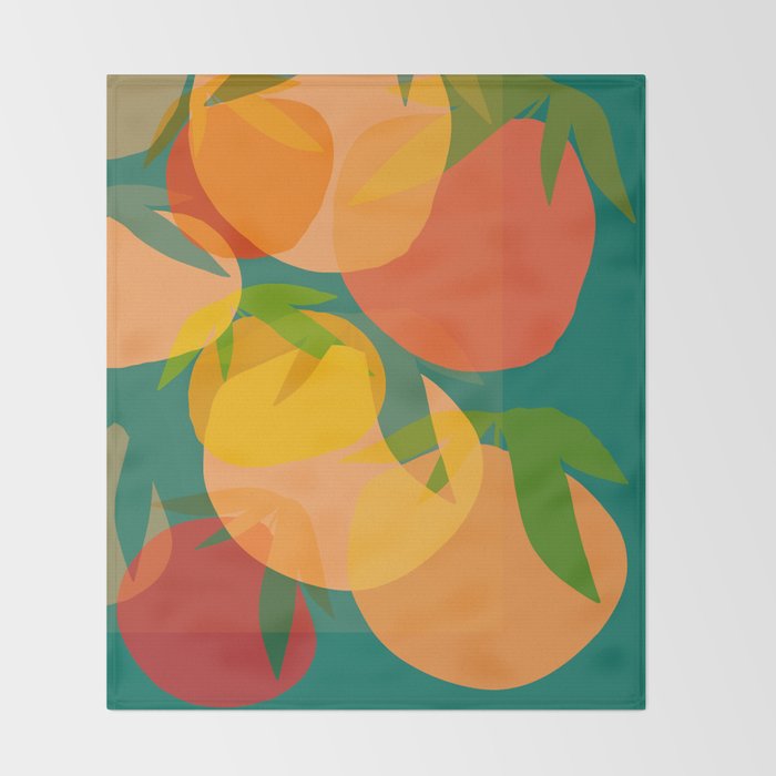 Spring Citrus #2 - Modern Art Print Throw Blanket Gallery Image 2