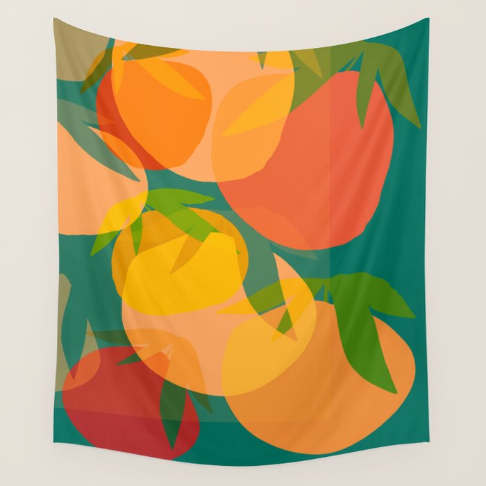 Spring Citrus #2 - Modern Art Print Wall Tapestry Gallery Image 4