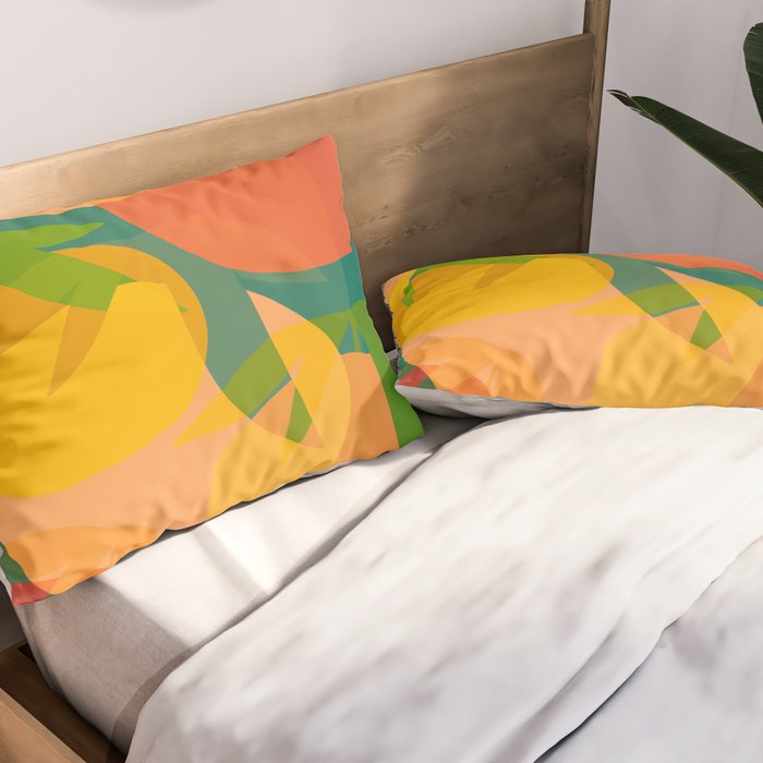 Spring Citrus #2 - Modern Art Print Pillow Sham Gallery Image 2