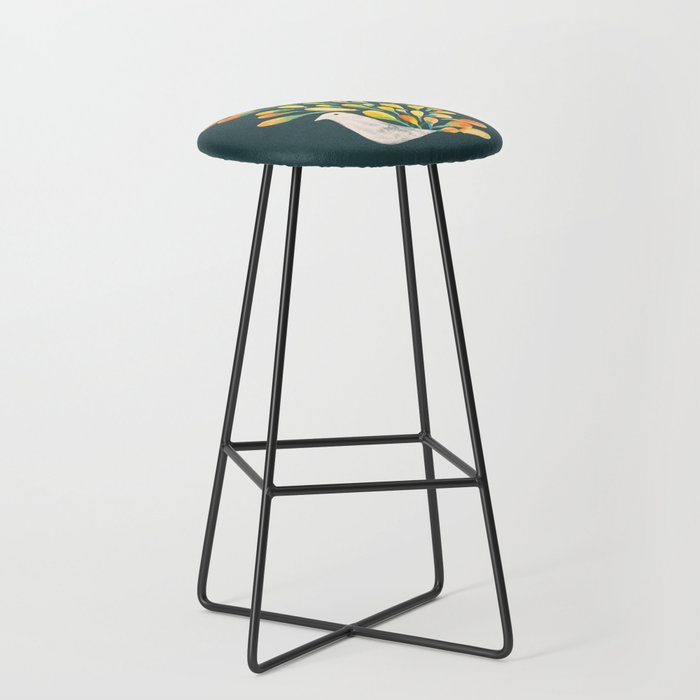 Watercolor Peacock Stool Gallery Image 1