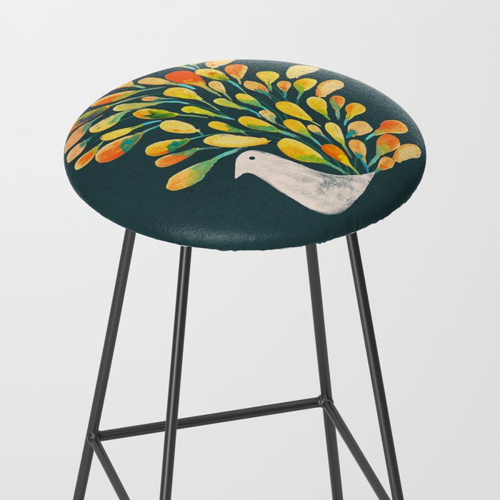 Watercolor Peacock Stool Gallery Image 2