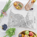 Detroit White Map Cutting Board Gallery Image 2