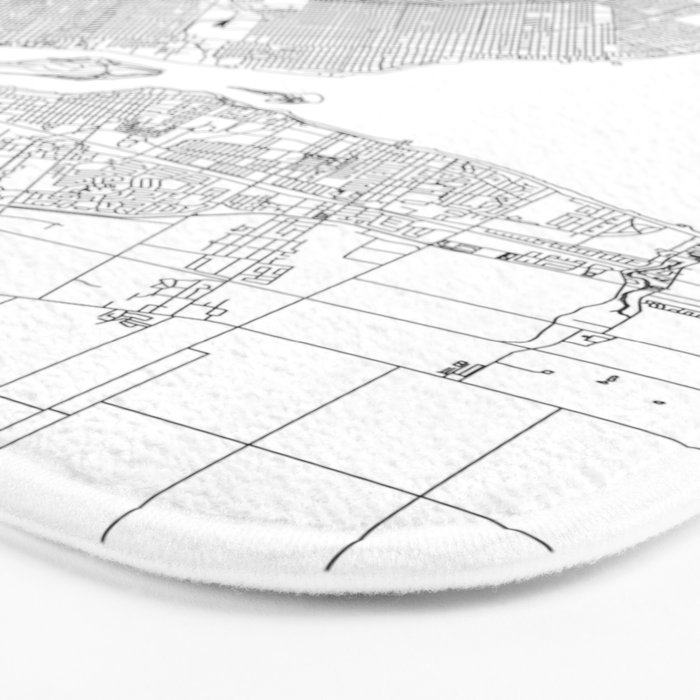 Detroit White Map Bath Mat Gallery Image 3