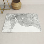 Detroit White Map Rug Gallery Image 1