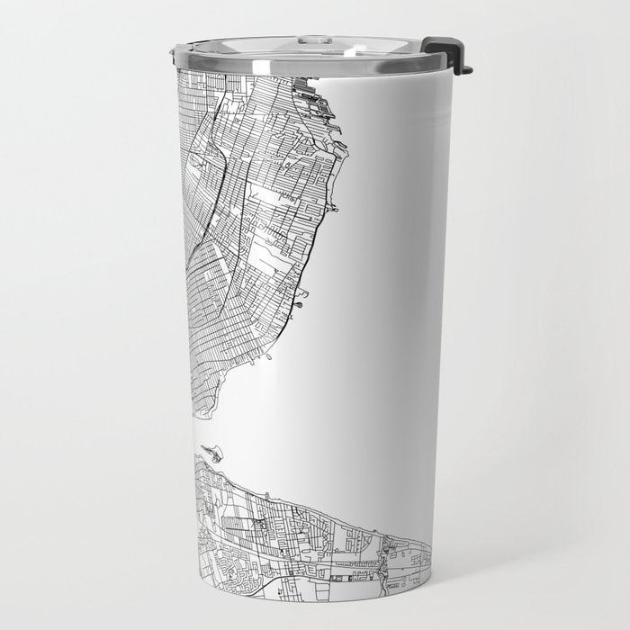 Detroit White Map Travel Mug Gallery Image 2