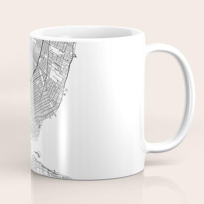 Detroit White Map Coffee Mug Gallery Image 1