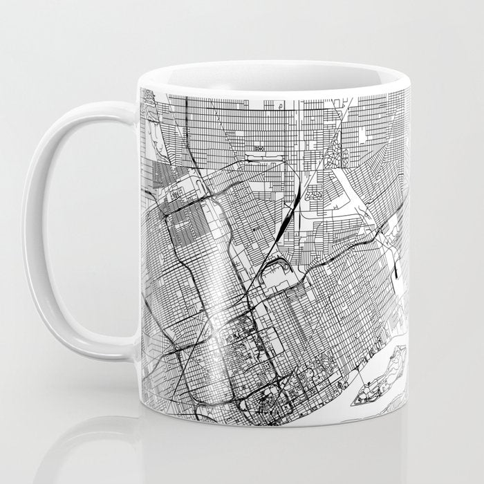 Detroit White Map Coffee Mug Gallery Image 3