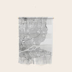 Detroit White Map Wall Hanging Gallery Image 1