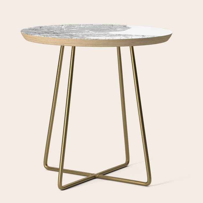 Detroit White Map Side Table Gallery Image 1