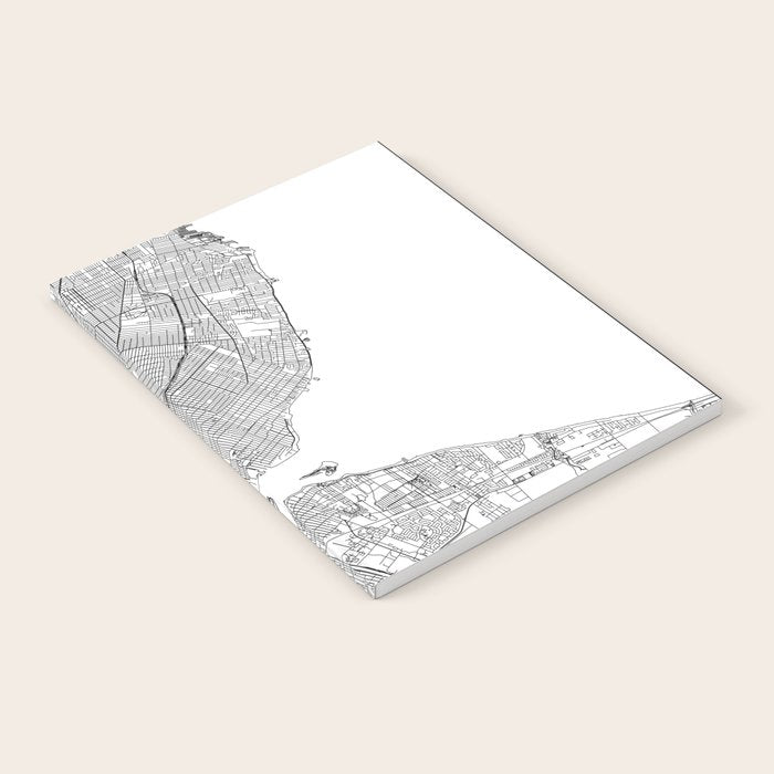 Detroit White Map Notebook Gallery Image 1