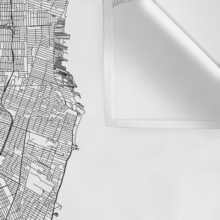 Detroit White Map Wall Tapestry Gallery Image 3
