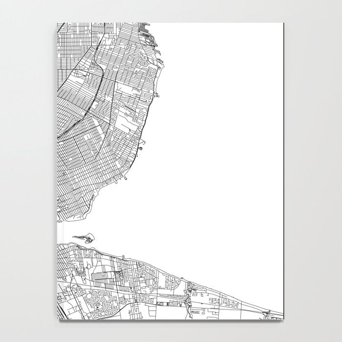 Detroit White Map Notebook Gallery Image 4