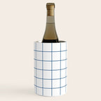 Grid Pattern White Blue Windowpane Graph Check Stripe Lines Minimalist Stripes Line Drawing Wine Chiller Gallery Image 3