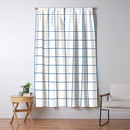 Grid Pattern White Blue Windowpane Graph Check Stripe Lines Minimalist Stripes Line Drawing Window Curtain Gallery Image 5
