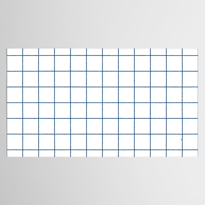 Grid Pattern White Blue Windowpane Graph Check Stripe Lines Minimalist Stripes Line Drawing Tablecloth Gallery Image 2