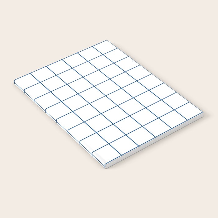 Grid Pattern White Blue Windowpane Graph Check Stripe Lines Minimalist Stripes Line Drawing Notebook Gallery Image 2