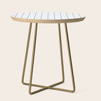 Grid Pattern White Blue Windowpane Graph Check Stripe Lines Minimalist Stripes Line Drawing Side Table Gallery Image 1
