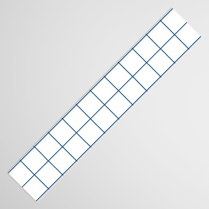 Grid Pattern White Blue Windowpane Graph Check Stripe Lines Minimalist Stripes Line Drawing Table Runner Gallery Image 3