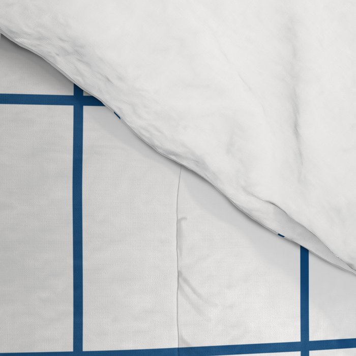 Grid Pattern White Blue Windowpane Graph Check Stripe Lines Minimalist Stripes Line Drawing Comforter Gallery Image 4
