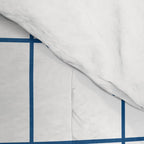 Grid Pattern White Blue Windowpane Graph Check Stripe Lines Minimalist Stripes Line Drawing Comforter Gallery Image 4