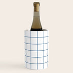 Grid Pattern White Blue Windowpane Graph Check Stripe Lines Minimalist Stripes Line Drawing Wine Chiller Gallery Image 2