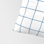 Grid Pattern White Blue Windowpane Graph Check Stripe Lines Minimalist Stripes Line Drawing Pillow Sham Gallery Image 4