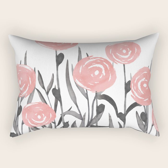 Abstract, Flower Garden, Watercolor, Floral Prints Rectangular Pillow Gallery Image 2