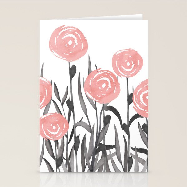 Abstract, Flower Garden, Watercolor, Floral Prints Stationery Card Gallery Image 2