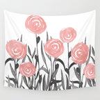 Abstract, Flower Garden, Watercolor, Floral Prints Wall Tapestry Gallery Image 4