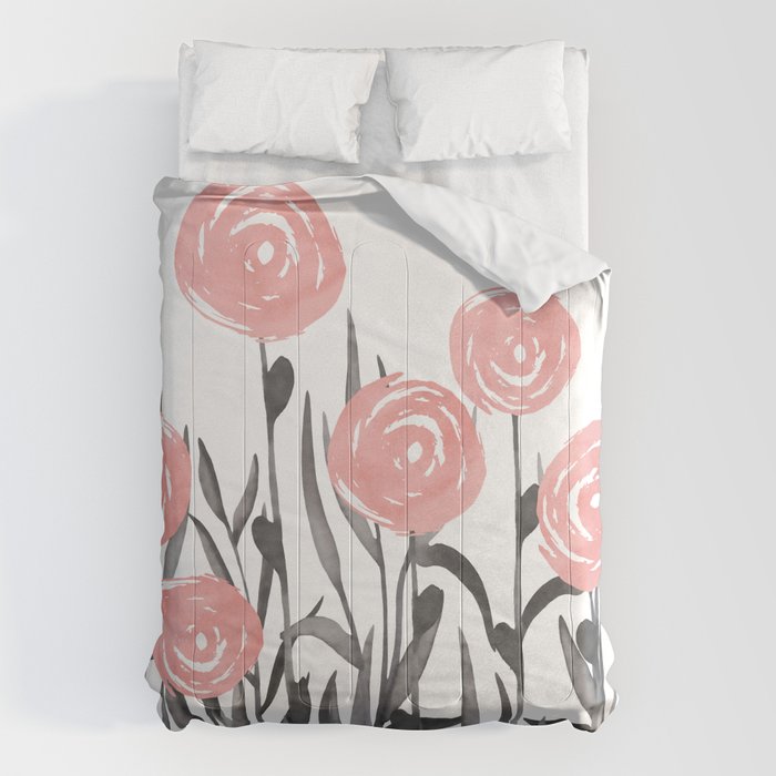Abstract, Flower Garden, Watercolor, Floral Prints Comforter Gallery Image 6