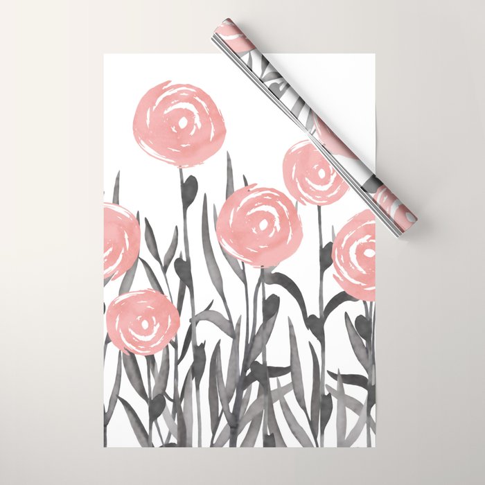 Abstract, Flower Garden, Watercolor, Floral Prints Wrapping Paper Gallery Image 1