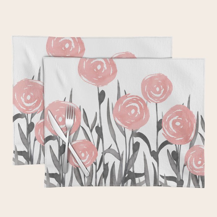 Abstract, Flower Garden, Watercolor, Floral Prints Placemat Gallery Image 1