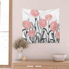 Abstract, Flower Garden, Watercolor, Floral Prints Wall Tapestry Gallery Image 2