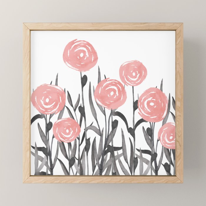 Abstract, Flower Garden, Watercolor, Floral Prints Mini Art Print Gallery Image 1