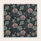 Dark Floral Elegance Wood Wall Art Gallery Image 1