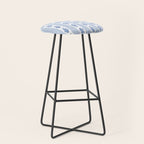 Coastal Fish Stripes Vintage Contemporary Pattern in Light Blue and White Stool Gallery Image 1