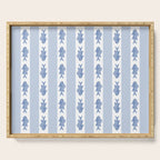 Coastal Fish Stripes Vintage Contemporary Pattern in Light Blue and White Serving Tray Gallery Image 1