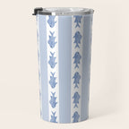 Coastal Fish Stripes Vintage Contemporary Pattern in Light Blue and White Travel Mug Gallery Image 3