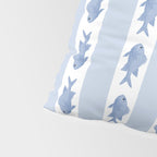 Coastal Fish Stripes Vintage Contemporary Pattern in Light Blue and White Pillow Sham Gallery Image 4