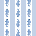 Coastal Fish Stripes Vintage Contemporary Pattern in Light Blue and White Coffee Mug Gallery Image 2