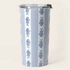 Coastal Fish Stripes Vintage Contemporary Pattern in Light Blue and White Travel Mug Gallery Image 2