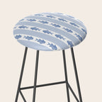 Coastal Fish Stripes Vintage Contemporary Pattern in Light Blue and White Stool Gallery Image 2