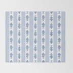 Coastal Fish Stripes Vintage Contemporary Pattern in Light Blue and White Throw Blanket Gallery Image 2