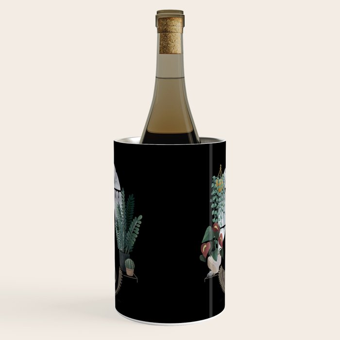 Rainy Day Cats on Black Wine Chiller Gallery Image 1