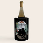 Rainy Day Cats on Black Wine Chiller Gallery Image 2