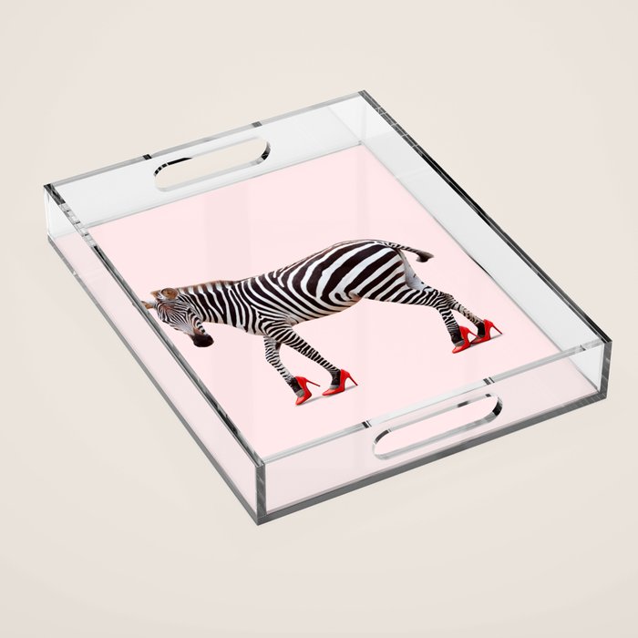 HIGH HEEL ZEBRA Acrylic Tray Gallery Image 1
